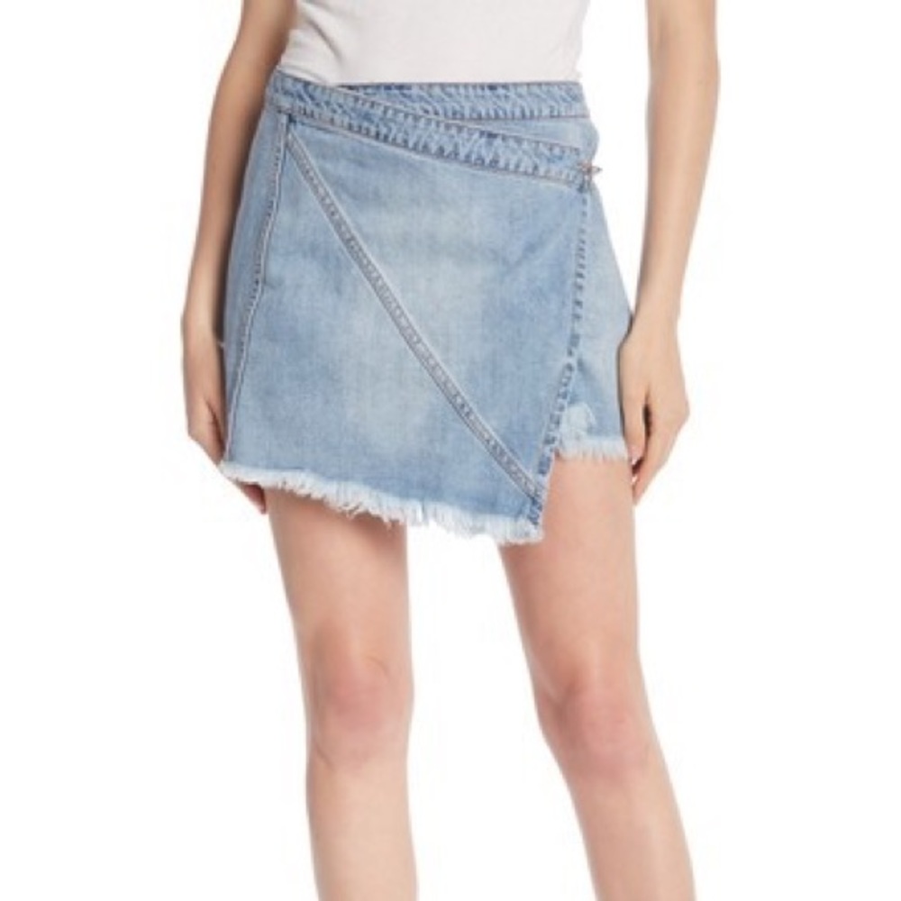 blank nyc denim skirt asymmetrical